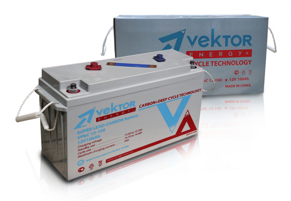 Аккумулятор Vektor Energy VPbC 12-100 (12V 100Ah Gel Deep Cycle + Carbon)  ПОД ЗАКАЗ