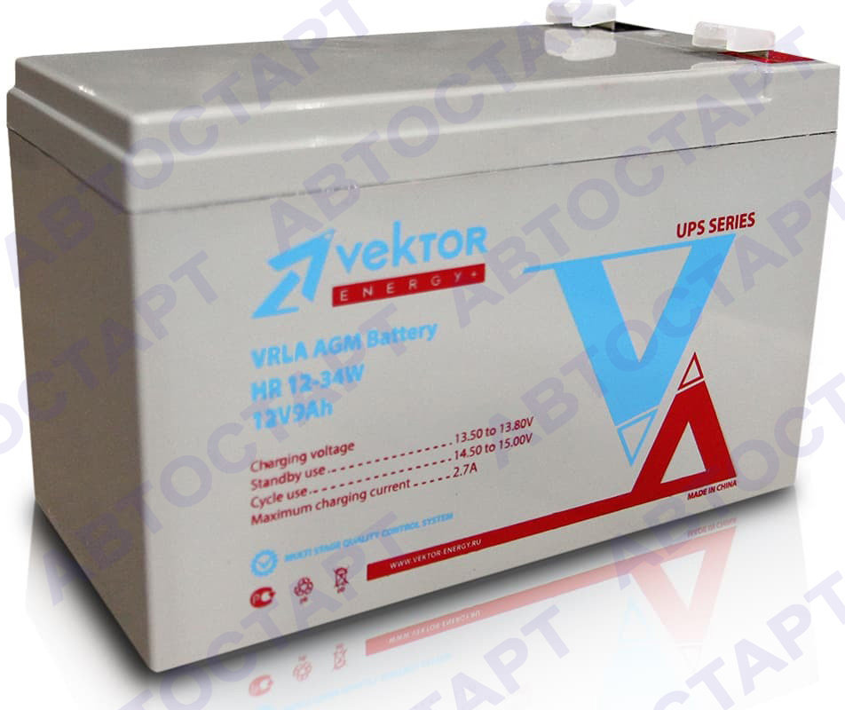 Аккумулятор Vektor Energy HR 12-34W (12V 9Ah) для ИБП