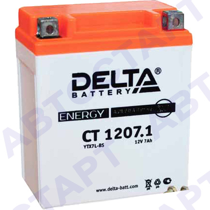 Аккумулятор Delta CT1207.1 (7Ач YTX7L-BS)