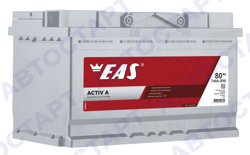 Аккумулятор EAS 80 о.п. низкий ACTIV A