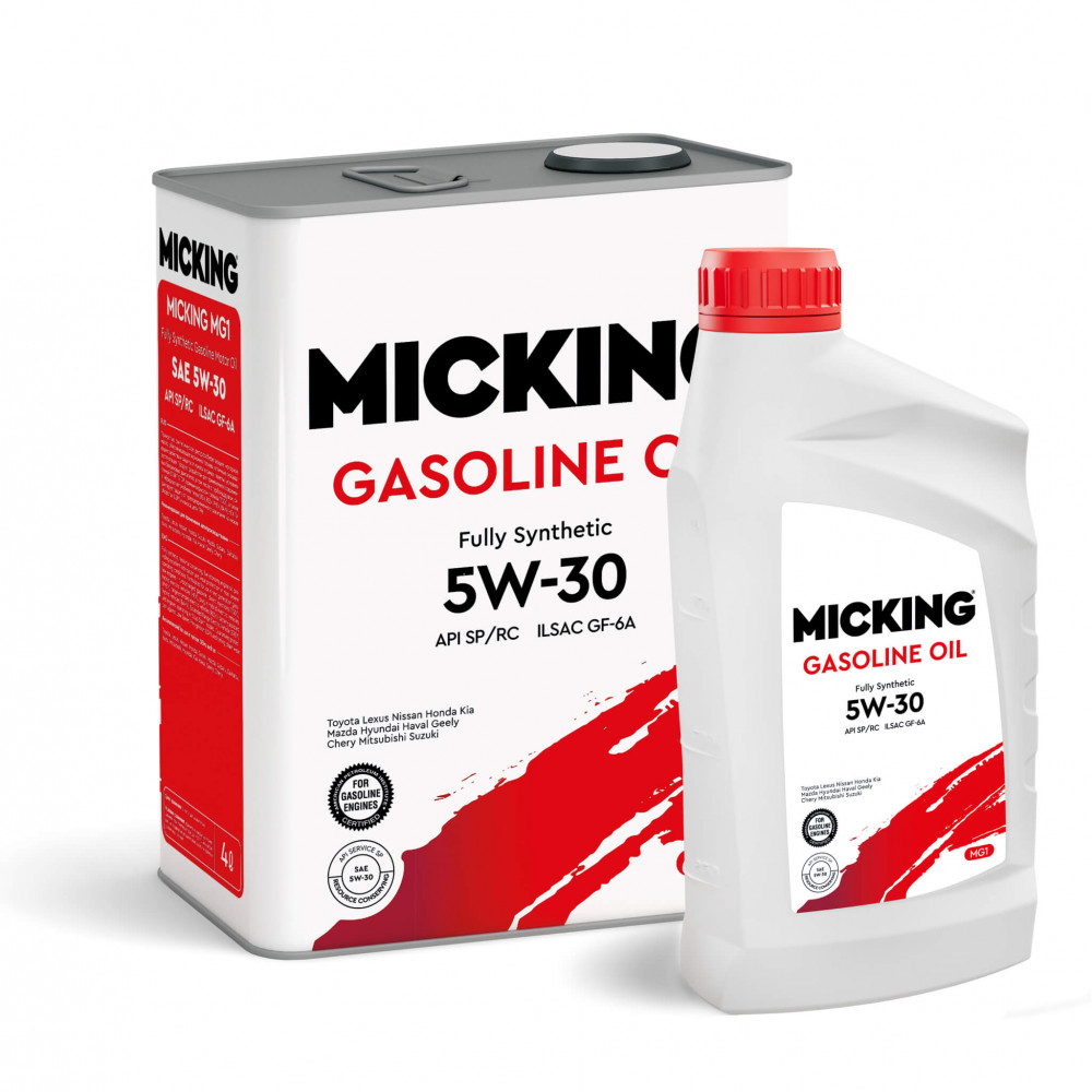 Масло моторное Micking Gasoline MG1 5W-30 SP/RC (4л+1л акция) синт
