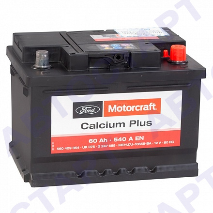 Аккумулятор Ford Motorcraft Calcium Plus 60 о.п. (низкий)  //  УЦЕНКА