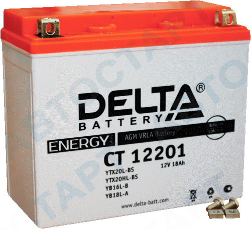 Аккумулятор Delta CT12201 (20Ач о.п. YTX20L-BS)