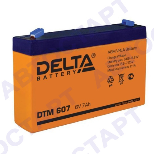 Аккумулятор Delta DTM 607 (6V 7Ah) для машинок