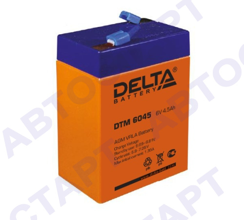 Аккумулятор Delta DTM 6045 (6V 4.5Ah) для фонарей/машинок