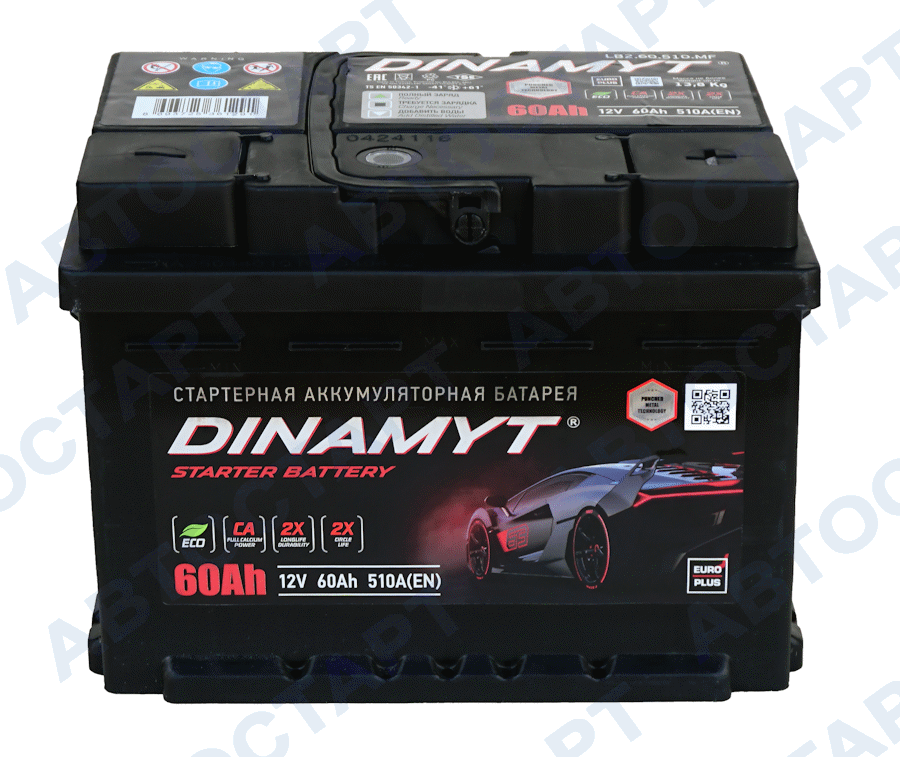 Аккумулятор Dinamyt 60 п.п. низкий