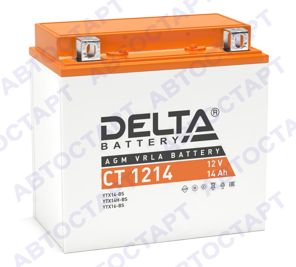 Аккумулятор Delta CT1214 (14 Ач п.п. YTX14-BS, YB16B-A)